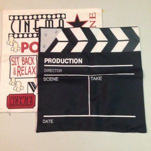 New set of 2 Movie Theatre pillow covers